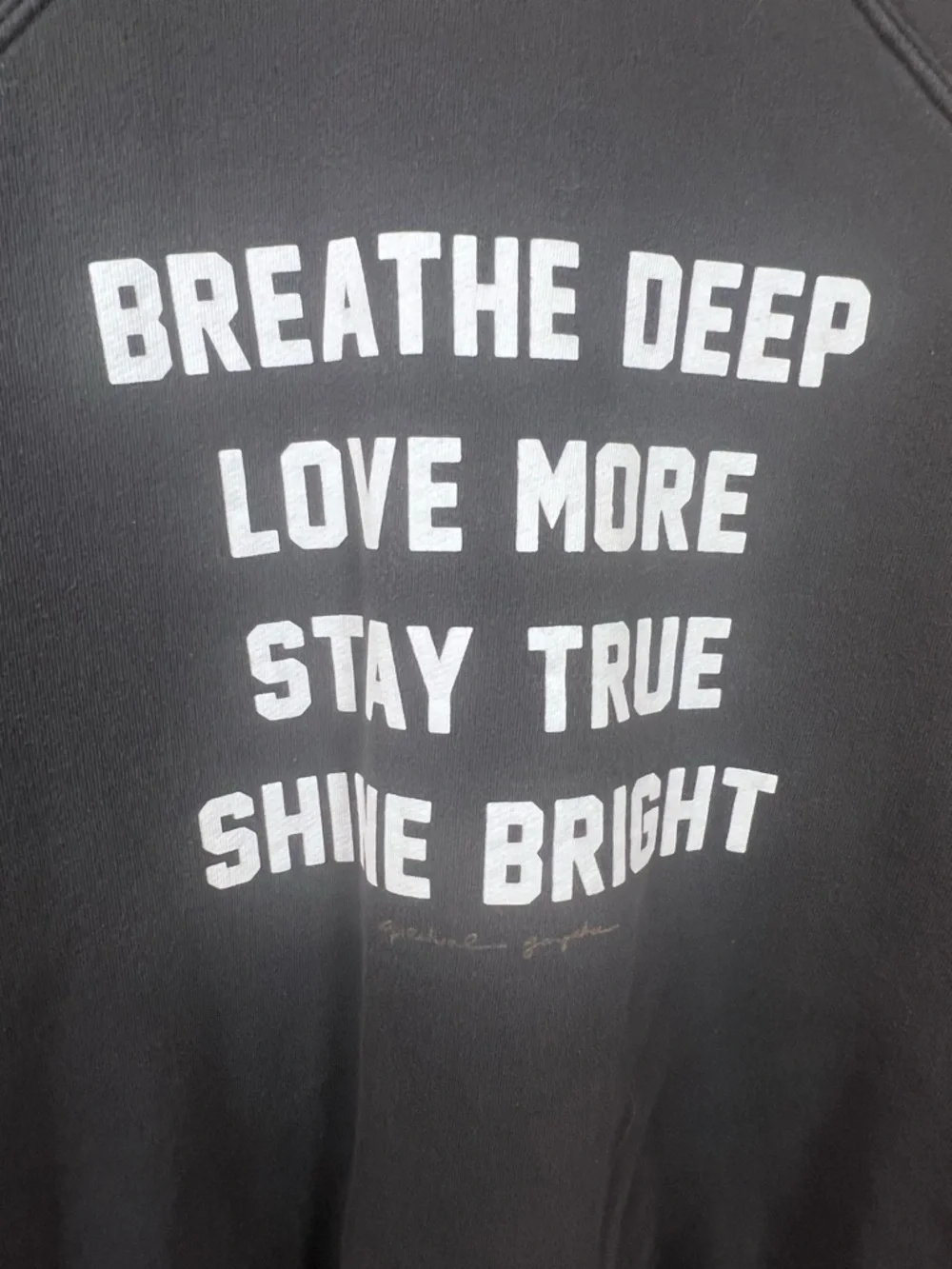 Spiritual Gangster Washed Black Graphic Crewneck Sweatshirt, size Large